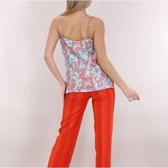 Beatrice B Camisole Lace Top Pop Reef Size 4 Small Teal Orange Made in Italy - Picture 5 of 13